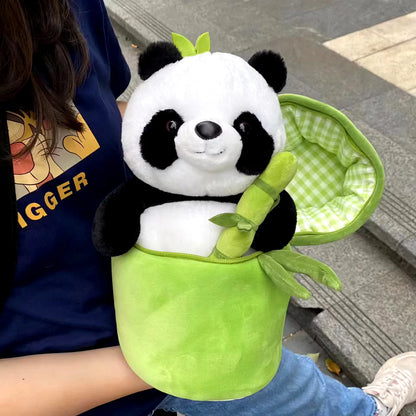 Panda with Bamboo Stuffed Toy with Plush Bag - 25cm Premium Plush Set