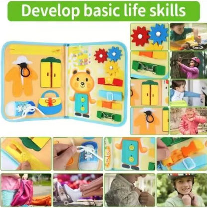 Montessori Busy Book - 10-Page Educational Skills Learning Toy Set for Kids