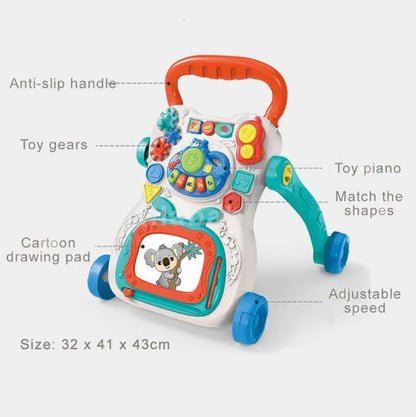 Multi-Function Baby Walker & Activity Center - Musical Learning Toy with Adjustable Speed