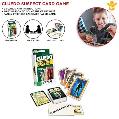 Cluedo Suspect Card Game - Fast-Paced Mystery Solving Game for Family