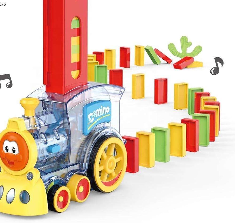 Automatic Domino Train Toy with 60-Piece Domino Set | Ages 5+
