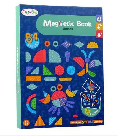 مقناطیسی کتاب - جیومیٹرک شکلیں تعلیمی پلے سیٹ | بچوں کے لیے 84 ٹکڑا Jigsaw Puzzle