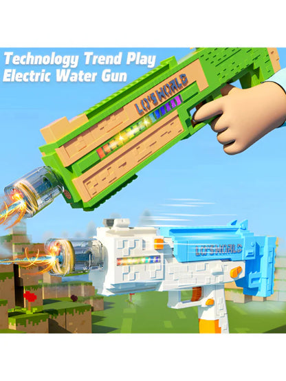 Minecraft Electric Rapid Fire Water Gun – Auto Blaster with High-Torque Motor