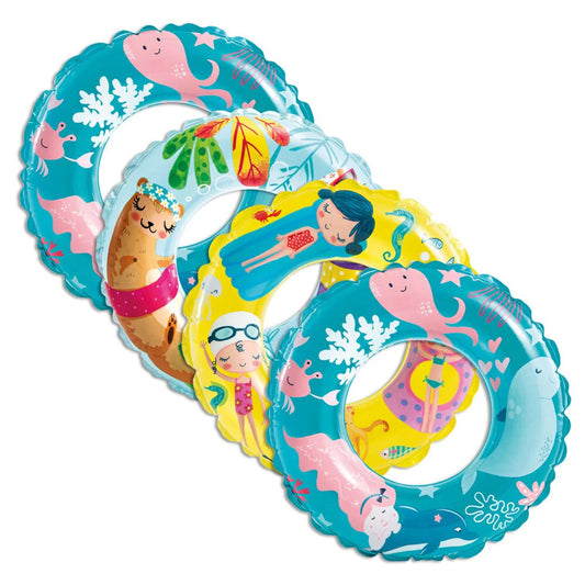 Kids Inflatable Swim Ring - Colorful Animal Design Pool Float