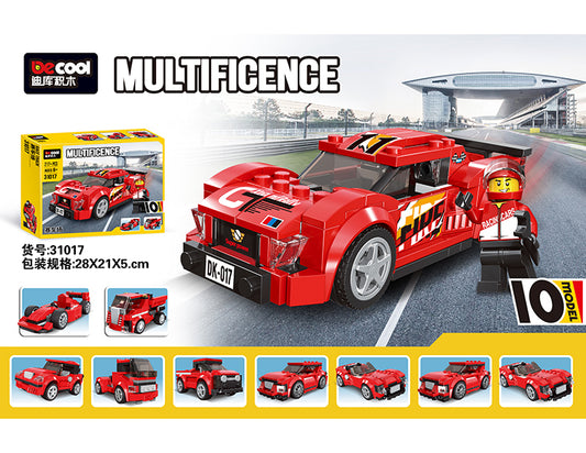 10-in-1 Multifigence Race Car Building Block Set - 217 Pieces STEM Construction Toy