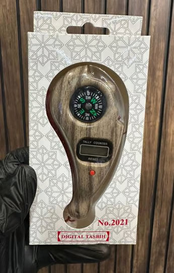 ڈیجیٹل تسبیح اور کمپاس - قبلہ سمت فائنڈر کے ساتھ الیکٹرانک نماز کاؤنٹر