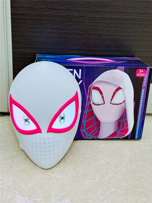 Gwen Stacy Spider-Man Light-Up Mask | LED Eyes Cosplay Helmet