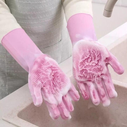 Magic Silicone Scrubbing Gloves – Pack of 2 | Kitchen Cleaning Gloves