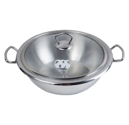 Alpha Encapsulated Stainless Steel Karahi with Glass Lid