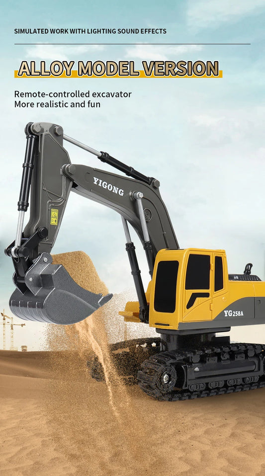 Remote Control Excavator Toy with Tracked Construction Design