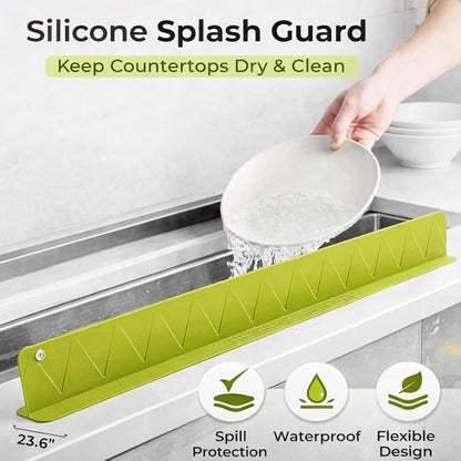 Sink Splash Guard – Flexible Silicone Kitchen & Bathroom Faucet Guard