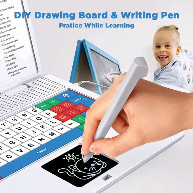 60-in-1 Kids Educational Learning Laptop Toy – White | ABC, Math, Music & Drawing | Ages 3+