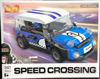 COGO Speed Crossing Pullback Racing Car Building Blocks – 182 Pcs (Ages 6+) - 3427