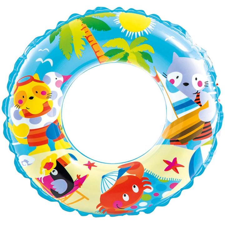 Kids Inflatable Swim Ring - Colorful Animal Design Pool Float