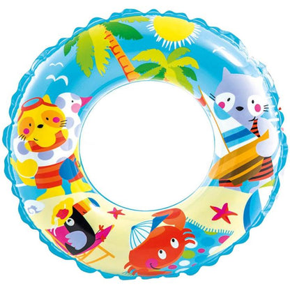 Kids Inflatable Swim Ring - Colorful Animal Design Pool Float
