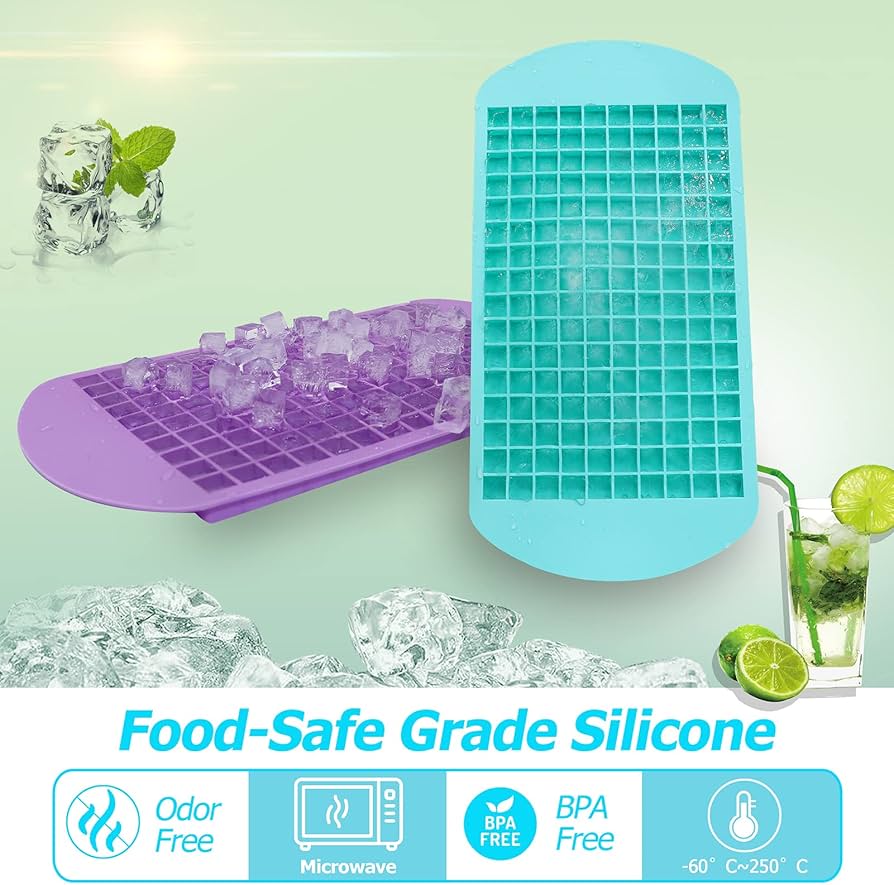 160 Mini Ice Cubes Silicone Tray – Flexible & BPA-Free (Pack of 1)