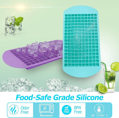 160 Mini Ice Cubes Silicone Tray – Flexible & BPA-Free (Pack of 1)
