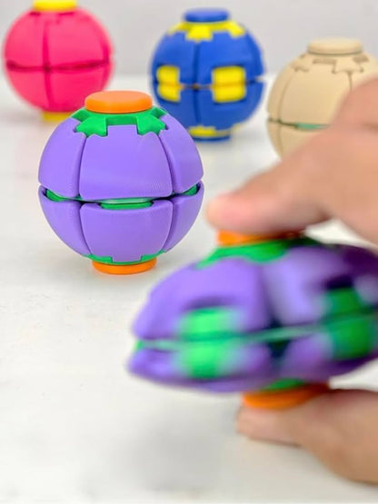 Press-to-Spin Stress Relief Fidget Ball – 360° Tactile Spinner Toy