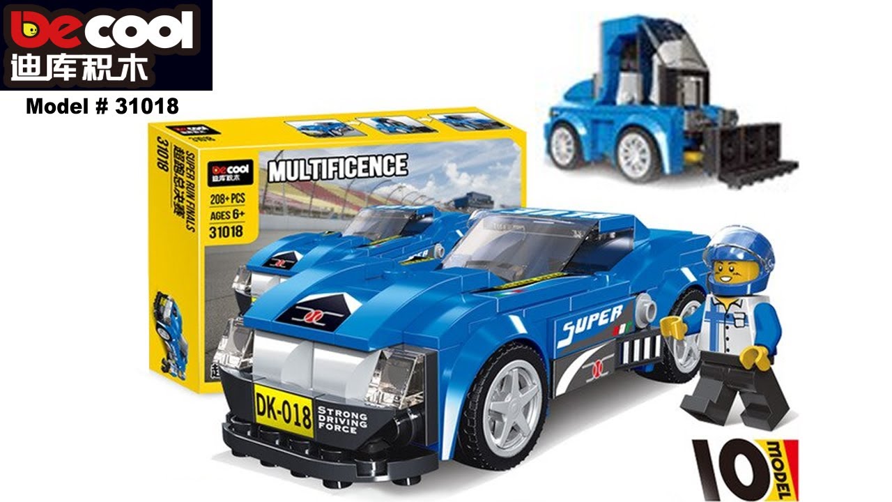 10-in-1 Building Block Car Set | Blue Super Sports Car Construction Toy | 208 Pieces STEM Learning Kit for Kids Ages 6+ 31018