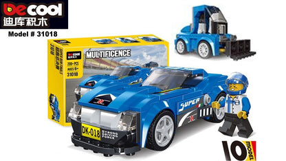 10-in-1 Building Block Car Set | Blue Super Sports Car Construction Toy | 208 Pieces STEM Learning Kit for Kids Ages 6+ 31018