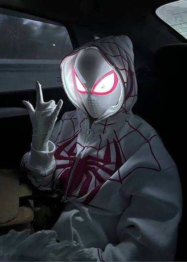 Gwen Stacy Spider-Man Light-Up Mask | LED Eyes Cosplay Helmet