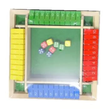 Shut the Box Wooden Board Game - Classic 4 Player Strategy Game