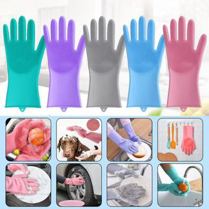 Magic Silicone Scrubbing Gloves – Pack of 2 | Kitchen Cleaning Gloves