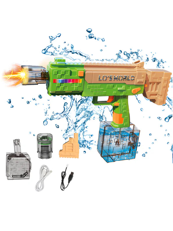 Minecraft Electric Rapid Fire Water Gun – Auto Blaster with High-Torque Motor