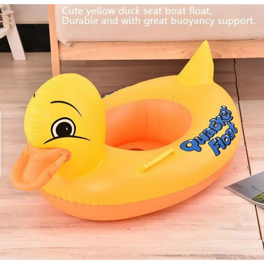Inflatable Duck Shape Trumpet Boat - Kids Pool Float with Safety Seat