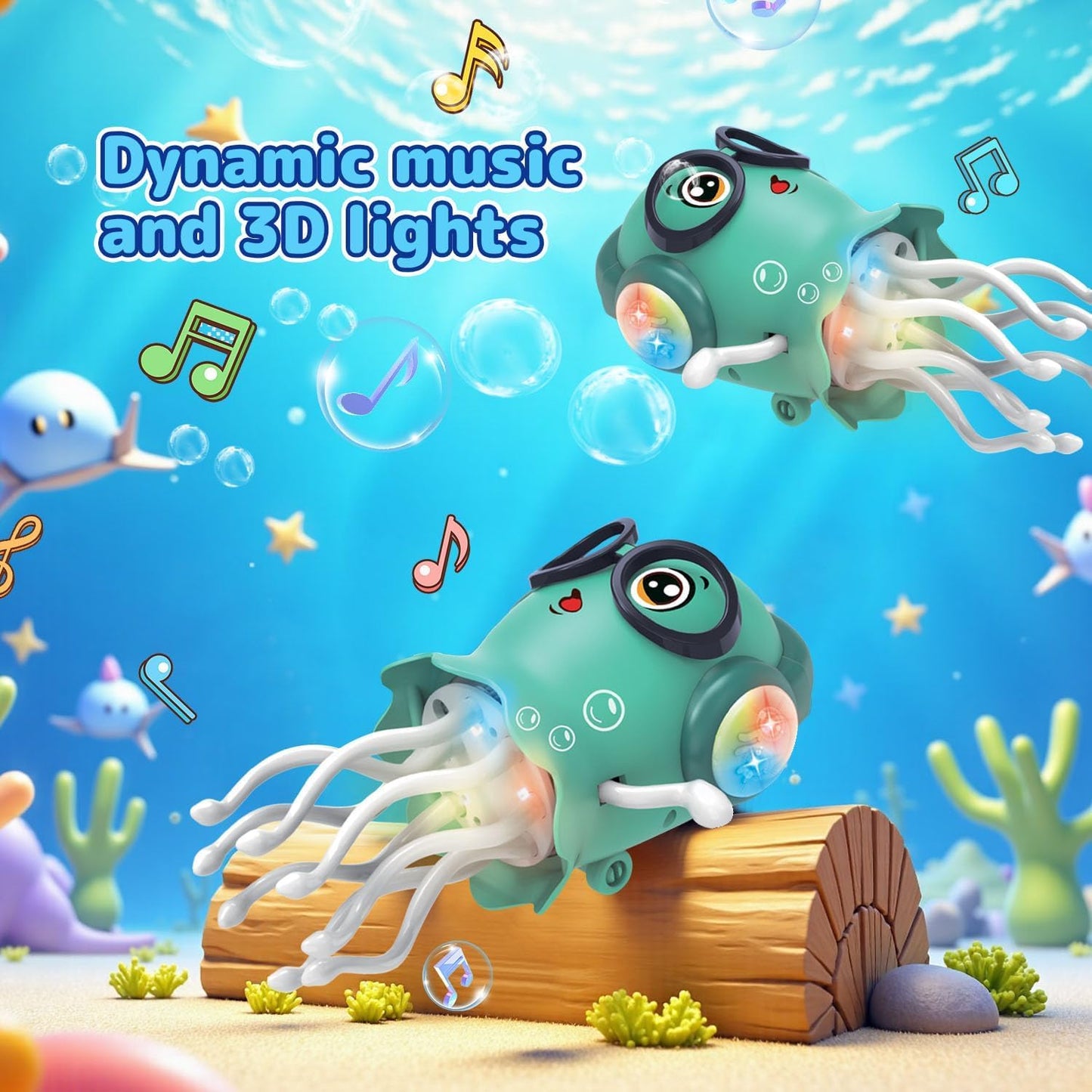 Universal Dancing Jellyfish Toy – Electric Music & Light-Up Crawling Toy