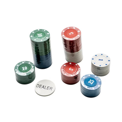 Gold Gamers Professional Poker Chips Set - 100 Dual-Toned Chips with Dealer Button in Premium Aluminum Case