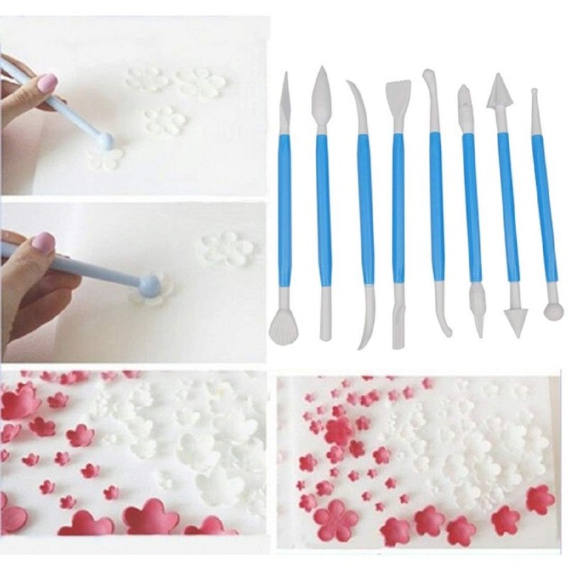 8-Piece Double-Ended Cake, Pastry & Fondant Sculpting Tool Set