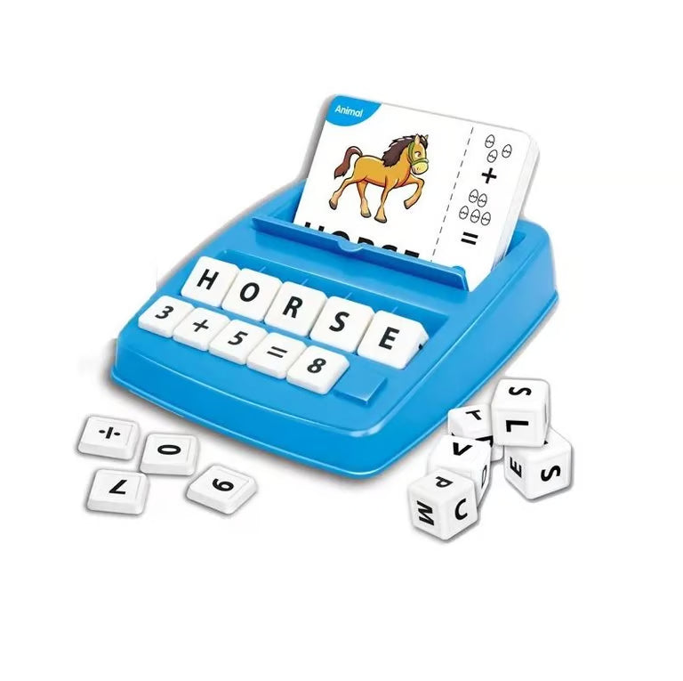 Word & Maths Learning Educational Toy - 32 Flash Cards Spelling & Math Game for Kids 4+