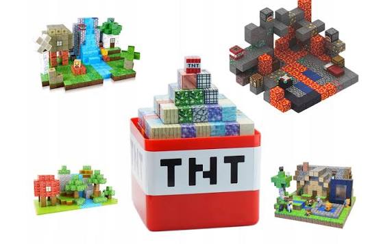 Minecraft Magnetic Building Blocks – 104 Pieces + 1 Random Character