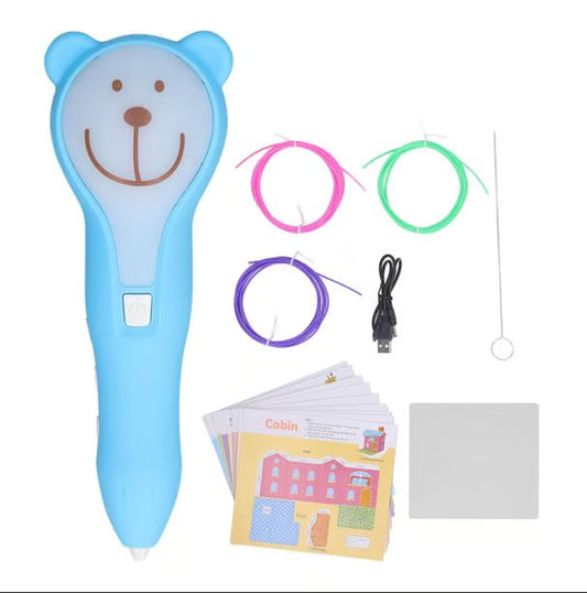 3D Printing Pen for Kids - Bear Design Creative Drawing Toy with Filaments