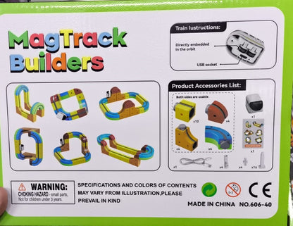 MagTrack Builders Magnetic Track Set – STEM Building Toy with Smart Car - Small Size