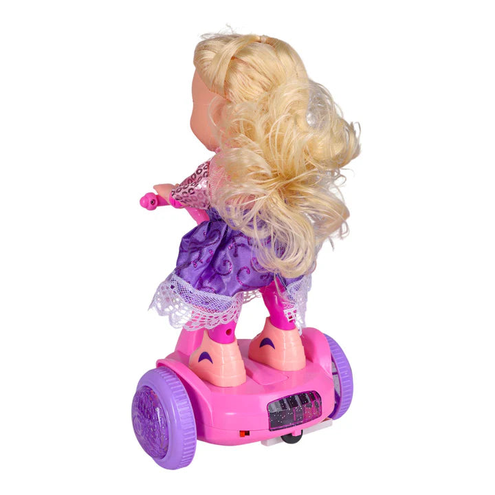 Cheerful Balance Car Doll – Light & Music Electric Scooter Toy for Girls (Ages 3+)
