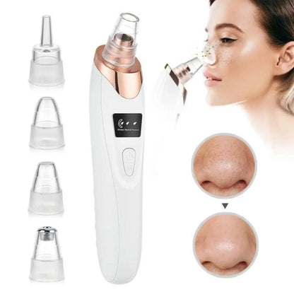 Rechargeable Derma Suction Electric Facial Pore Vacuum Blackhead Remover - 4-in-1 Skin Care Device