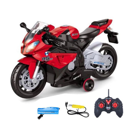 RC Sport Motorcycle Toy | Remote Control Bike with LED Lights & Sound | Rechargeable | Kids Gift