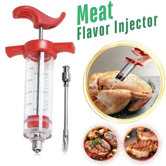 Meat Flavor Injector Syringe – Professional BBQ Marinade Kit