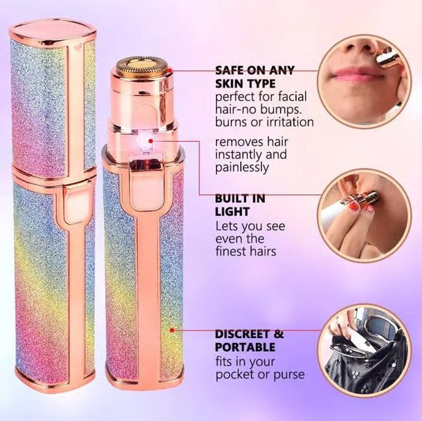 2-in-1 Rechargeable Eyebrow & Facial Hair Remover - Painless & Portable