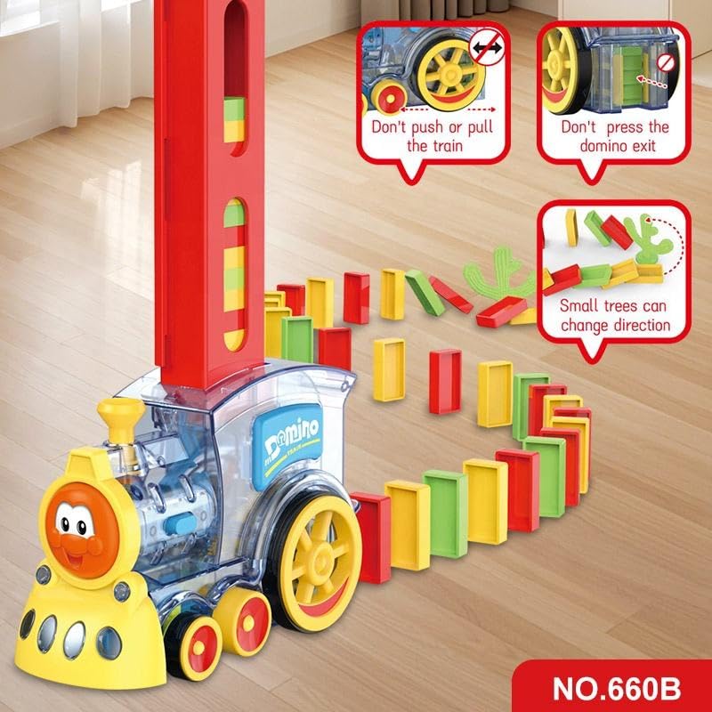 Automatic Domino Train Toy with 60-Piece Domino Set | Ages 5+
