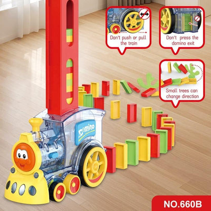 Automatic Domino Train Toy with 60-Piece Domino Set | Ages 5+
