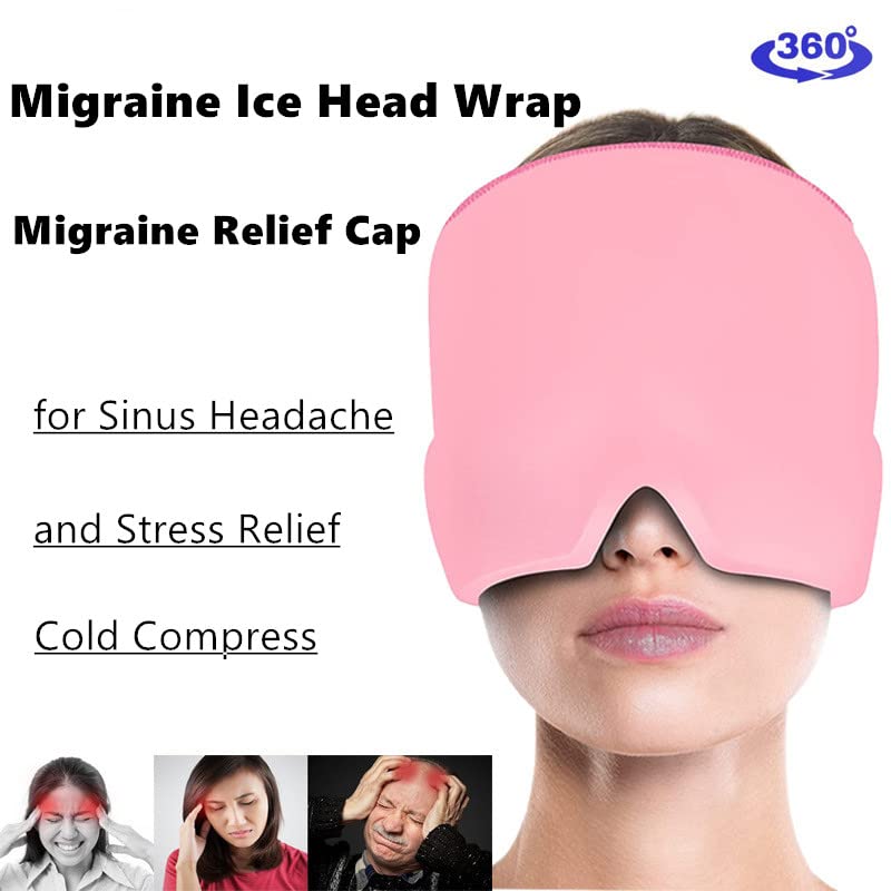 Migraine Relief Gel Ice Headache Cap – Cooling Eye & Forehead Wrap