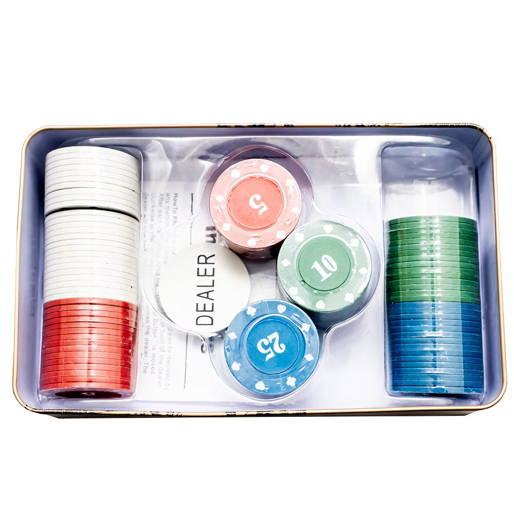 Gold Gamers Professional Poker Chips Set - 100 Dual-Toned Chips with Dealer Button in Premium Aluminum Case