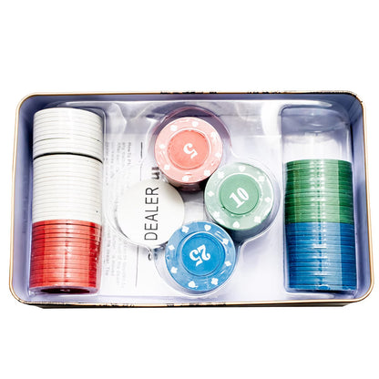 Gold Gamers Professional Poker Chips Set - 100 Dual-Toned Chips with Dealer Button in Premium Aluminum Case