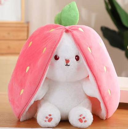 زپر کے ساتھ گاجر بنی خرگوش کا عالیشان کھلونا - بچوں اور بڑوں کے لیے نرم بھرے جانور