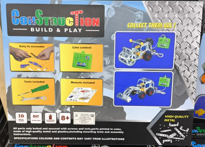 Metal Construction Build & Play RC Excavator – 221+ Pieces STEAM Toy - Polylong 702