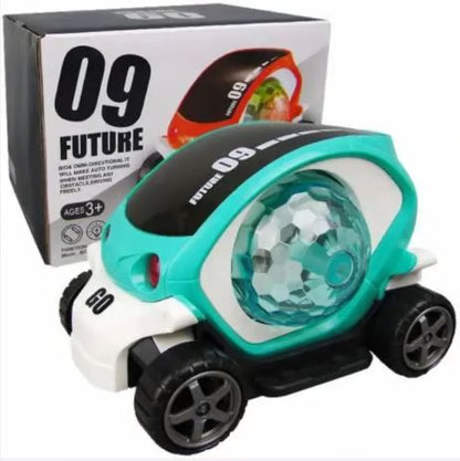 Musical Light-Up Toy Car - 360° Rotating Stunt Car with LED Disco Lights & Sound Effects