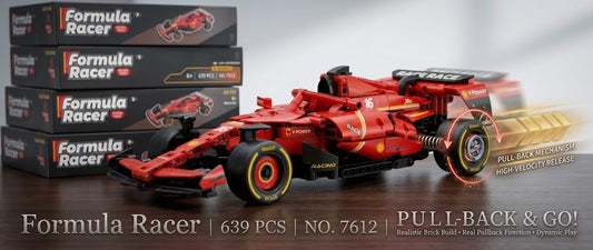 Formula Racer Pull-Back F1 Building Block Car – 639 Pcs | No. 7612